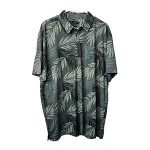 NWT Van Heusen Men's XL Polo Shirt Green Palm Graphic Camp Outdoor $50 Retail
